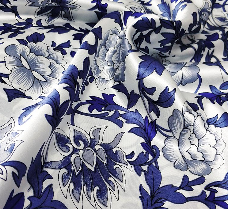 Printed Silk Fabric 6A Grade Pure Lightweight Silk Fabric 22mm Charmeuse