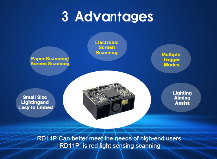 RD11P mini size QR code scanner 1D 2D barcode reader engine oem module PDF417 datamatrix code