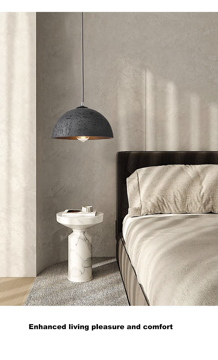 Nordic Simple Wabi-Sabi Style Led Droplights Living Room Bedroom Dome Pendant Light(WH-AP-589)