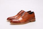 British Style handmade Men's Dress Shoes Genuine Leather Oxford Brogues Formal