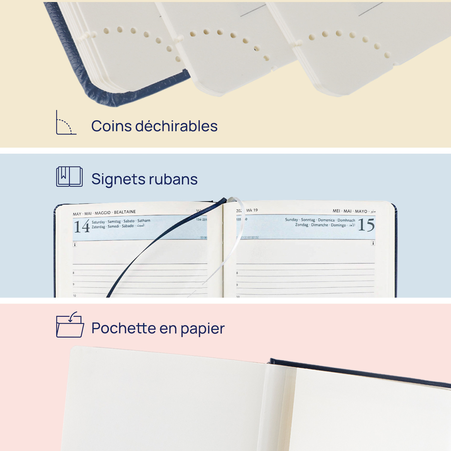 Academic Planner 2023 Royal Blue Weekly Planner Vertical Layout Ivory Paper