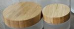Bamboo Lid Cosmetic Glass Bottles Frosted Glass Bottle Cream Jars SGS