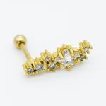 6mm 316 Stainless Steel Ear Piercing 3pcs Gold Studs For Women