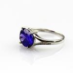925 Sterling Silver Oval Purple Cubic Zirconia Ring(F65)