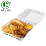 Compostable Bagasse Take Away Disposable Burger Boxes 6in Biodegradable Food