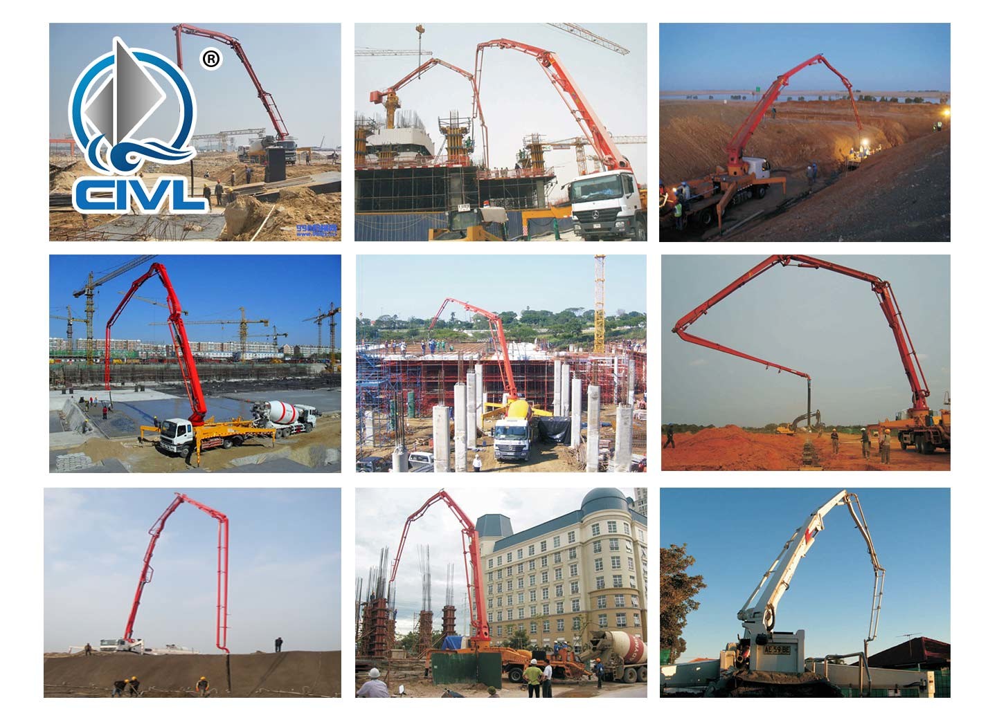Building Construction Concrete Boom Pump Truck , Concrete Pump Truck 37m