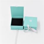 Blue Crepack Cardboard Jewelry Gift Boxes EVA Ring Paper Earrping Pendant Box