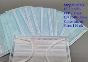 Quality Sterile Respirator Surgical Medical Mask Hang Ear Type White Inside Color wholesale