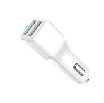 White KOSUN 5V2.4A Dual Port Vehicle Charger Samsung