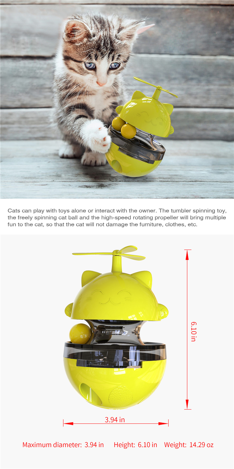 Cat High Interactive Toy With Balls Cat Tumbler Rotating Puzzle Slow Feeder Kitten Training Toy