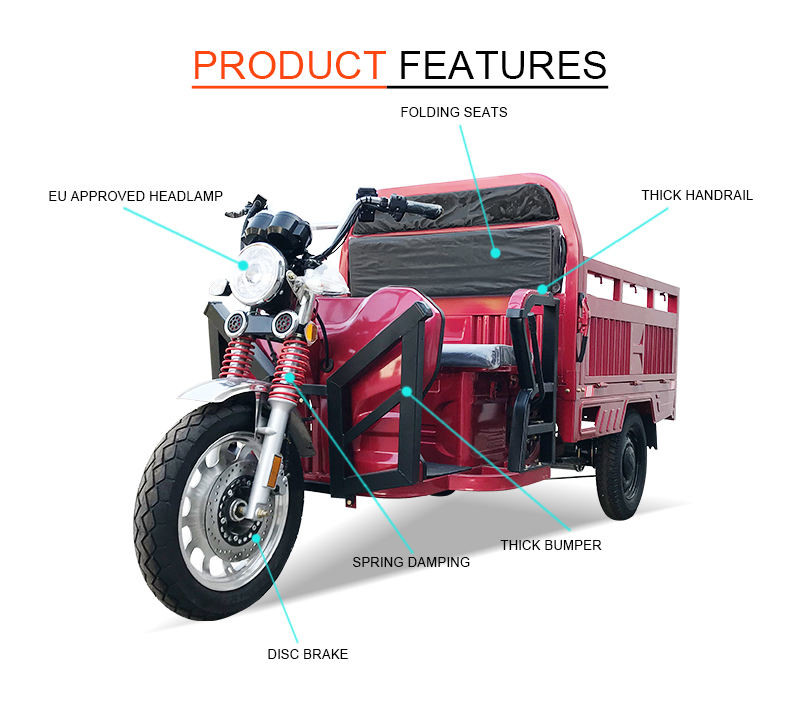 Jinpeng QL150e Electric Cargo Tricycle Strong Power For Farming Work