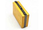 Gold Color Wooden Evening Clutch Bags / Handbag For Women With Flower