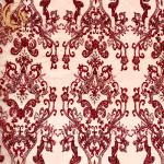 Shining Sequins Wedding Dress Lace Fabric 3D Heavy Beaded