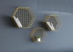 Wire Grid Steel Shop Display Stands Wall Mounted White / Golden / Black Color