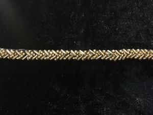 Quality Golden glass beaded trimming for fashion dress wholesale