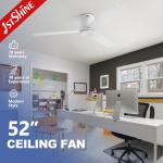 Remote Control 52 Inch 5-Speed White MDF Blades Ceiling Fan for Grade Decoration