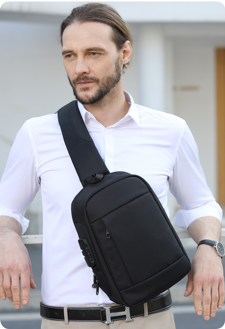 New custom logo Shoulder bag multifunctional waterproof anti theft chest bag men sling bag