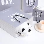 Custom Logo Offset Printing Grey 230GSM Art Paper Gift Bags