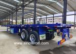 Hydraulic Ramp Flat Bed Semi Trailer 3 Axles Flatbed Tractor Trailer