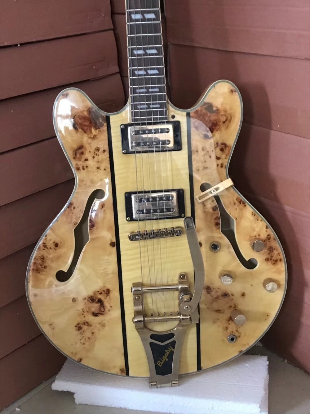 New High quality Archtop guitar jazz electric guitar bigsbys tremolo hollow body guitar