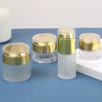 Logo/Graphic Design Label Clear Frosted Cream Jar Sealed Glass Jar for Cosmetics