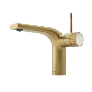 Quality Gold Brass Hot Cold Water Basin Faucets 156mm Height For Washroom wholesale