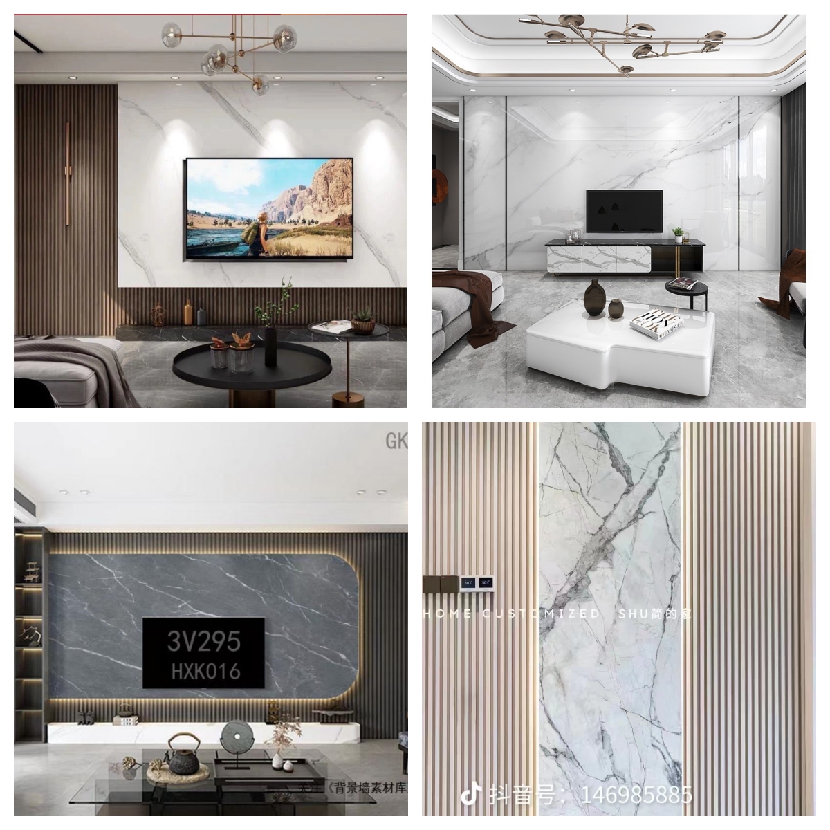 Home Wall Decoration Carbon Crystal Bamboo Charcoal Board Veneer Marble Fiber Wall Panel