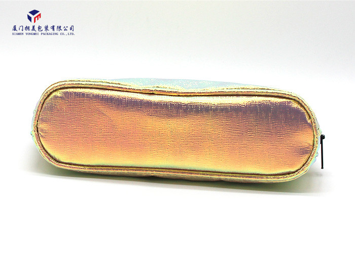 Fashionable Soft Leather Makeup Bag Round Corners Treatment Without Handle