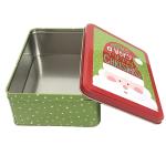 Rectangular Cookies Tin Box Printed Tin Food Containers Vintage Holiday Gift