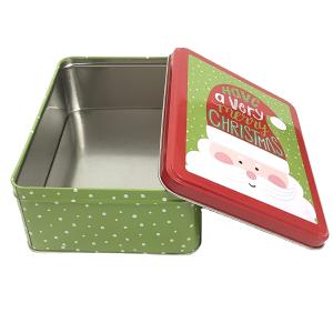 Quality Rectangular Cookies Tin Box Printed Tin Food Containers Vintage Holiday Gift Tins wholesale
