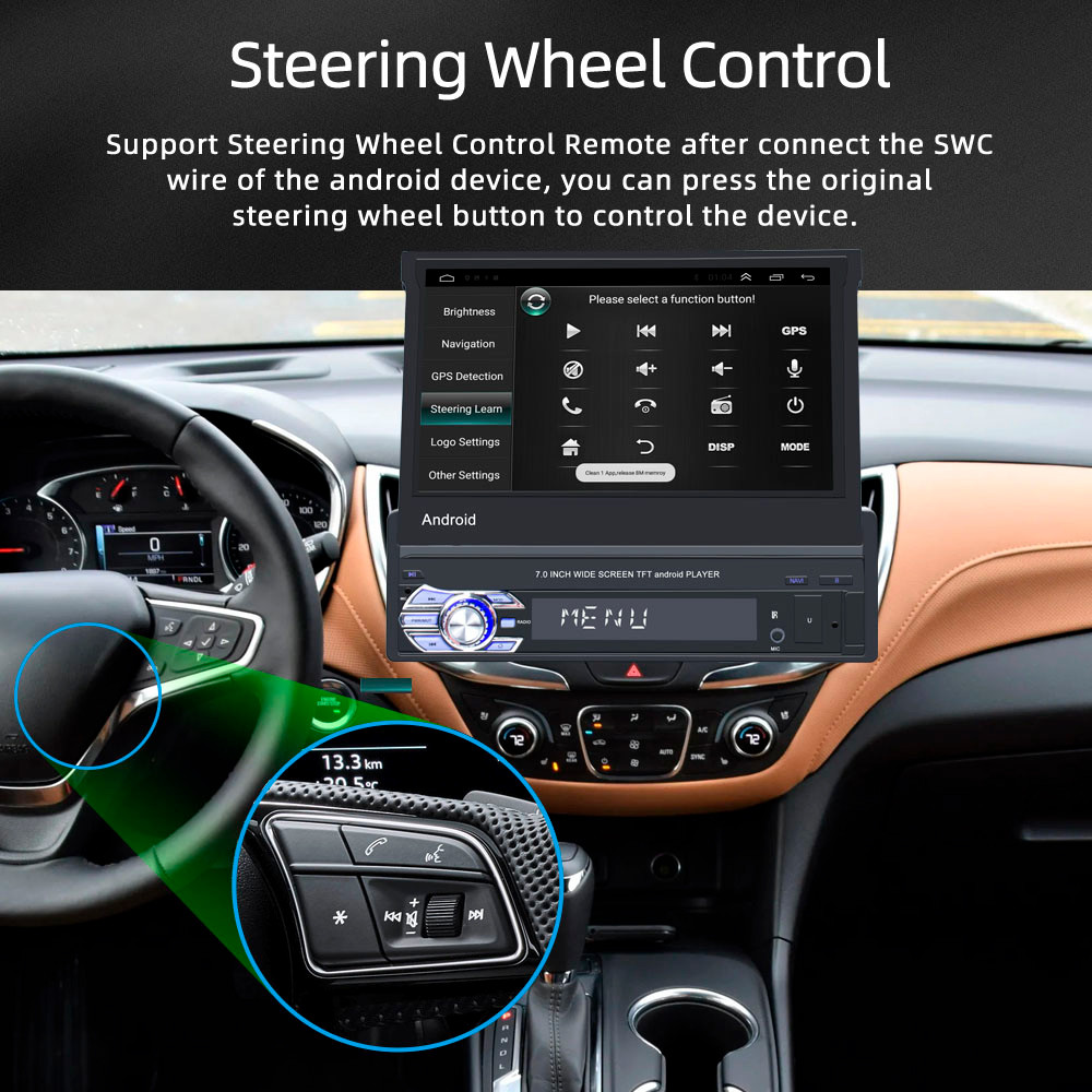 1 Din Retractable Screen Car Stereo 7 Inch Touch Screen Car Radio 11 Usb Mp5 Player