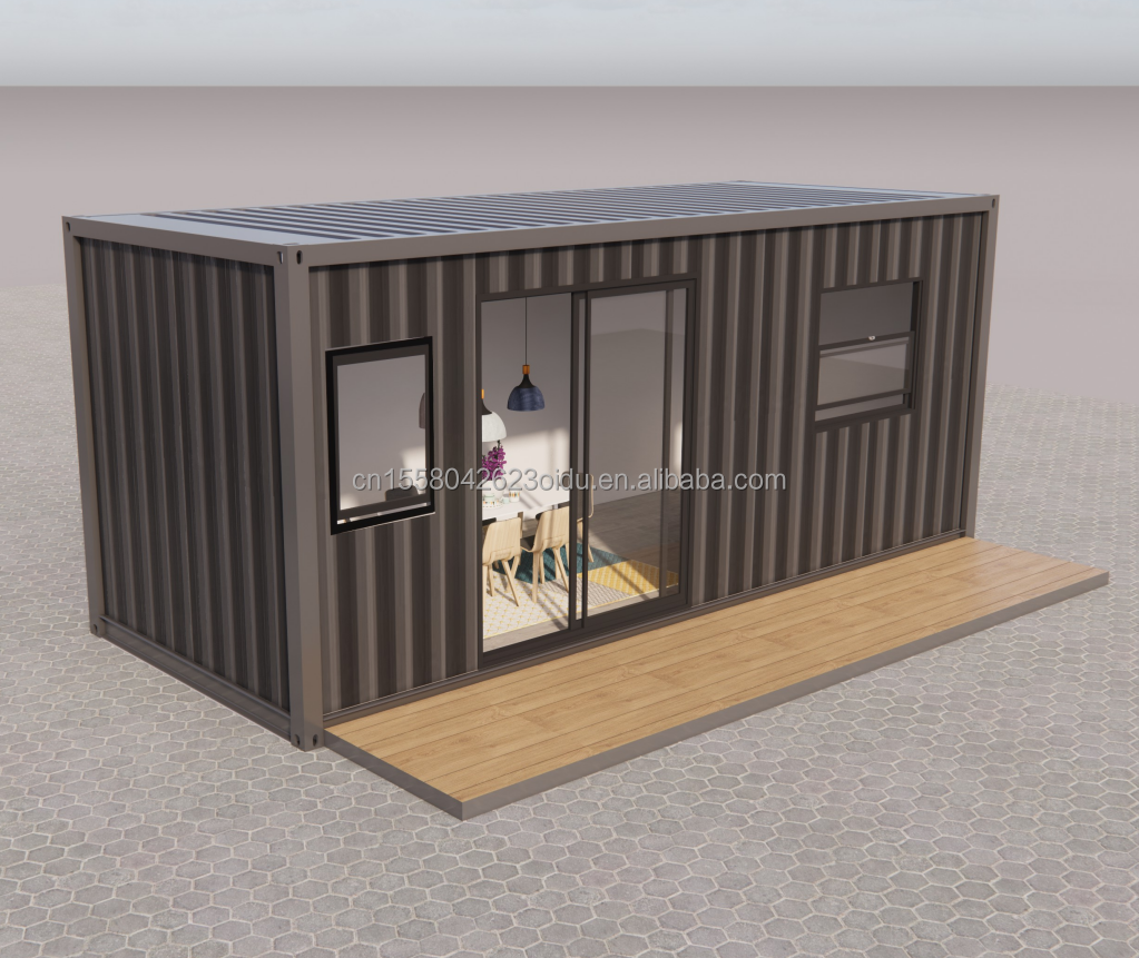 20ft Prefab Shipping Container Pop Up Coffee Shop Restaurant Mobile Container Bar with Modern Bathroom Design and Style