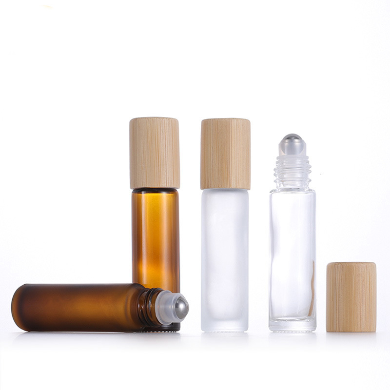 5ml 10ml 15ml Bamboo Wooden Glass Roller Ball Deodorant Bottle for Essential Oil Roll on Perfume without Reed Diffuser