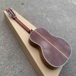 Yellow Painting Solid Spruce Top 39 Inch 000 Type Acoustic Guitar Abalone Ebony