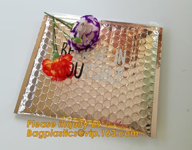 Cosmetic Pink Slider Padded Bag/Silver k Bag With Bubble,Padded Envelopes Cheap Aluminium Foil k Holographic