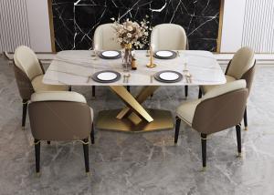 Quality Solid Wood Luxury Fashion Marble Top Dining Room Table Set wholesale