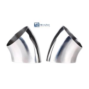 Quality Sanitary Welding Connection Forged SS304 316L 45 Degree Elbow for Oil Water Gas Milk wholesale
