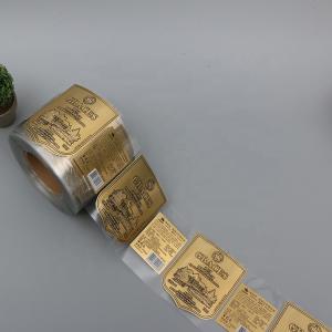 Quality CMYK Semi Plastic 3D Beer Bottle Embossed Metallic Label Stickers wholesale