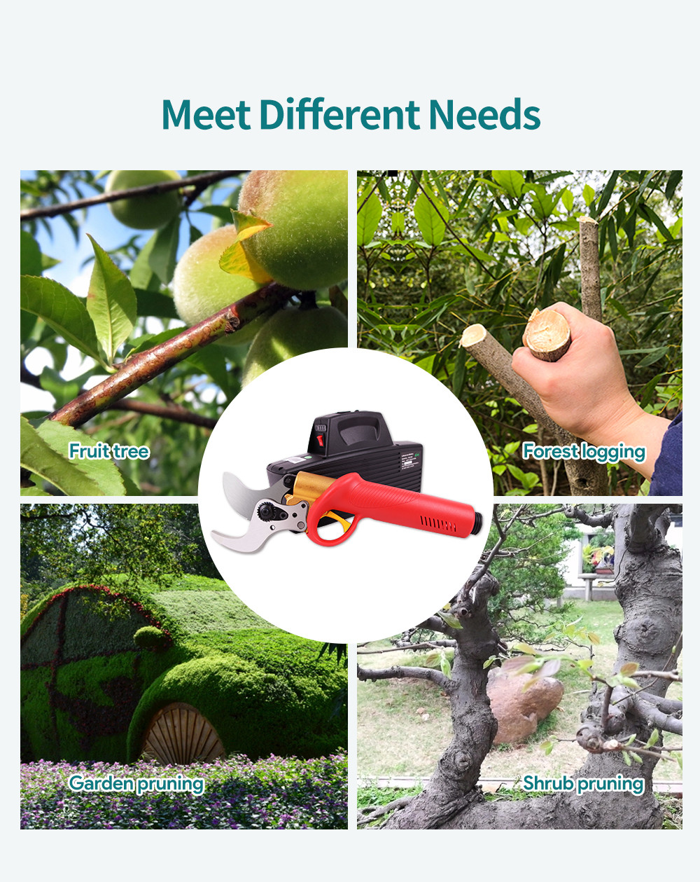 43.2V Lithium Battery Electric Pruning Scissors Charging Garden Bypass Electric Pruning Shears