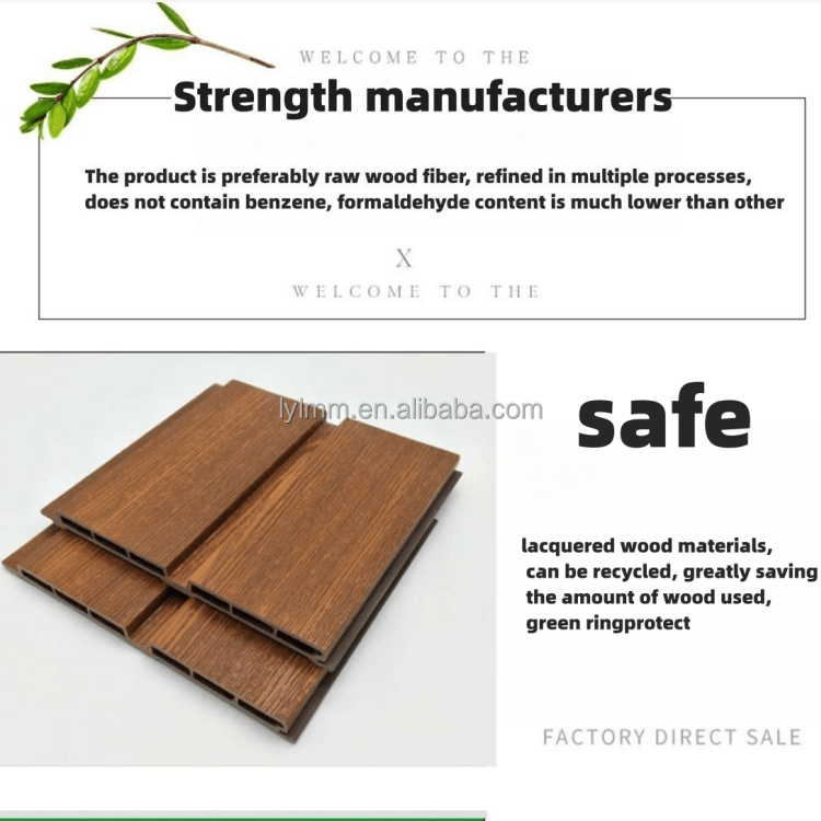 200mm Width WPC Paint-free Great Wall Boards for Bamboo Wooden Grille Wall Panels