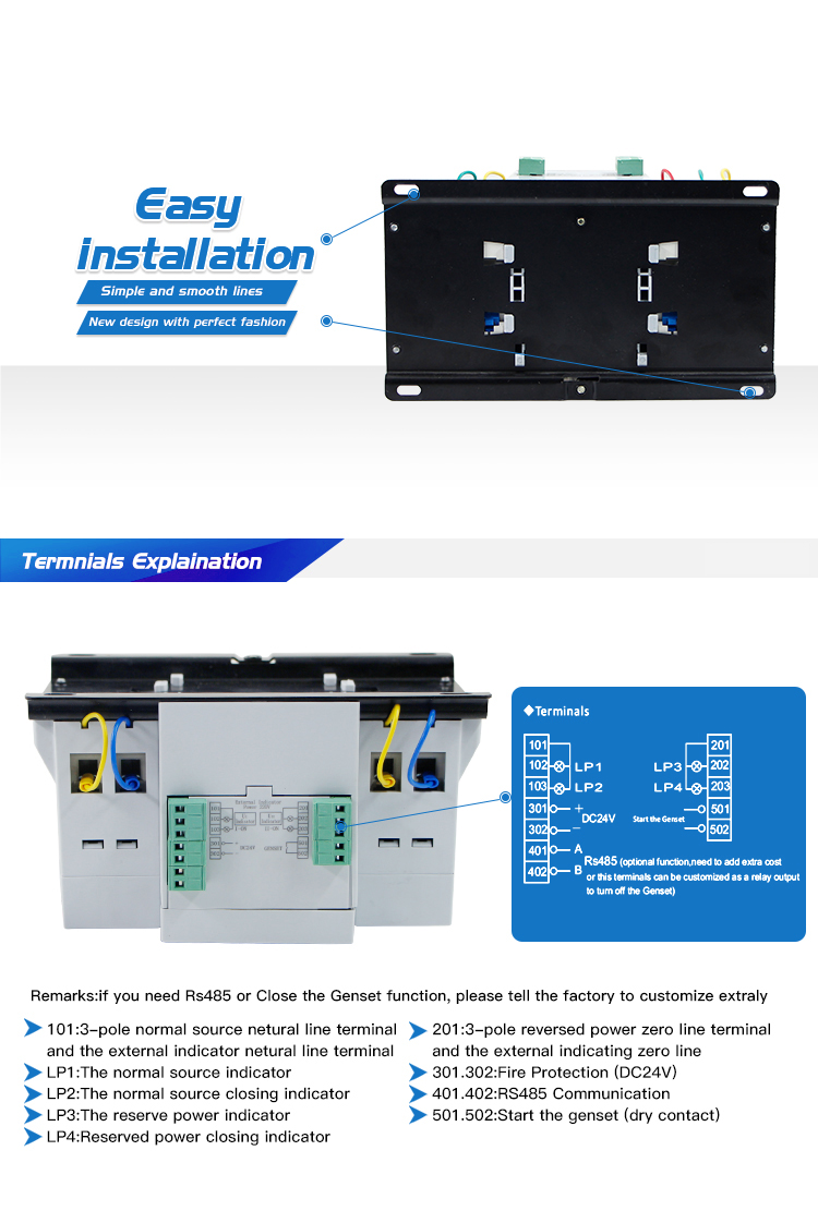 ATSQ1Z 2Poles 63A Intelligent Dual Power Automatic Transfer Switch