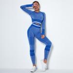 Seamless knitted moisture wicking breathable tight yoga pants sports running