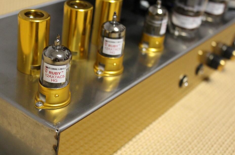 Custom Grand JTM45 Handmade Amp Head 50W in Black with Imported Gold Stripe AAAAA Grade Cabinet