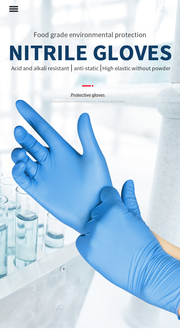 ISO13485 ISO14001 Xl Xxl Medical Disposable Nitrile Gloves Powder Free