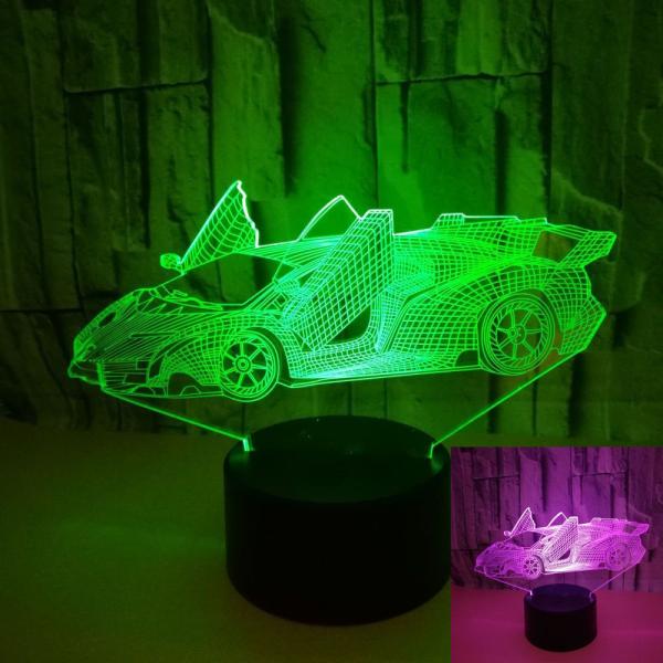 Creative sports car 3D small table lamp Advertising creative gift 3D visual