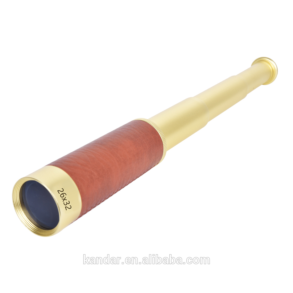 38x135mm Nautical Handheld Brass Spyglass Monocular Telescope Optics Expandable 26X32