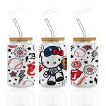 Hello Kitty 16Oz Baseball Sports Balls UV DTF Transfer Cup Wrap Stickers For