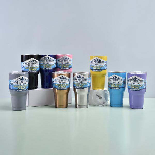 Magic Mountain Tumbler With Lid And Straw, 30oz Stainless Steel Tumblers Bulk,