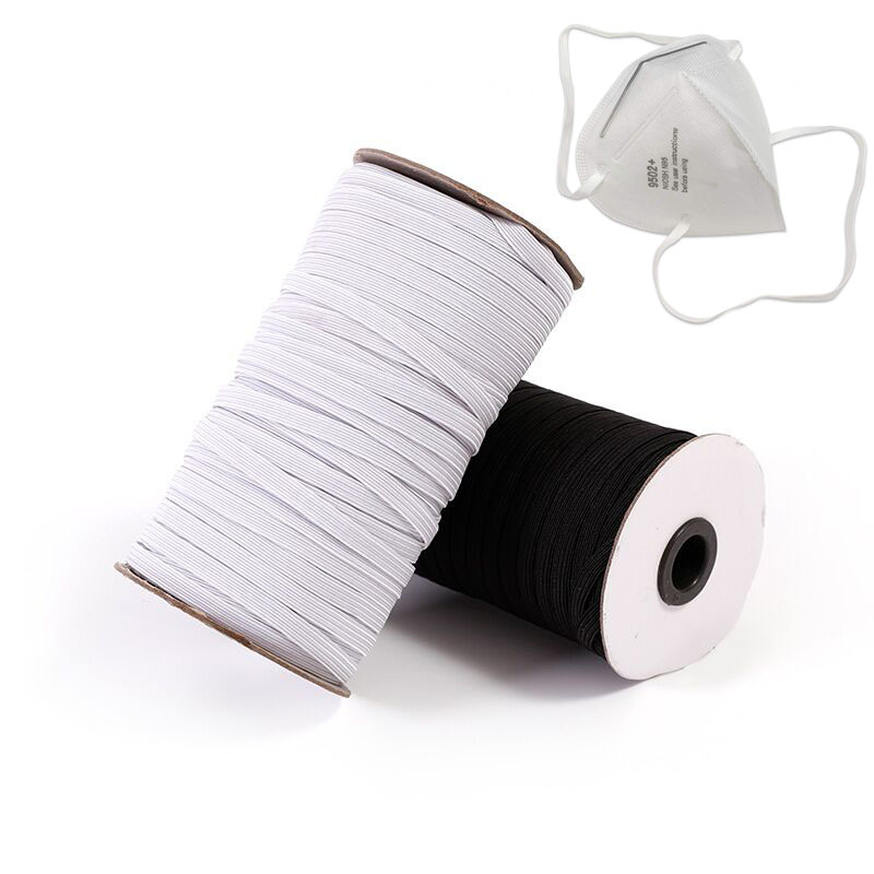 Free Sample Factory Supply 3mm 5mm Polyester Round Flat Ear Loop For Disposable Face Ear Rope