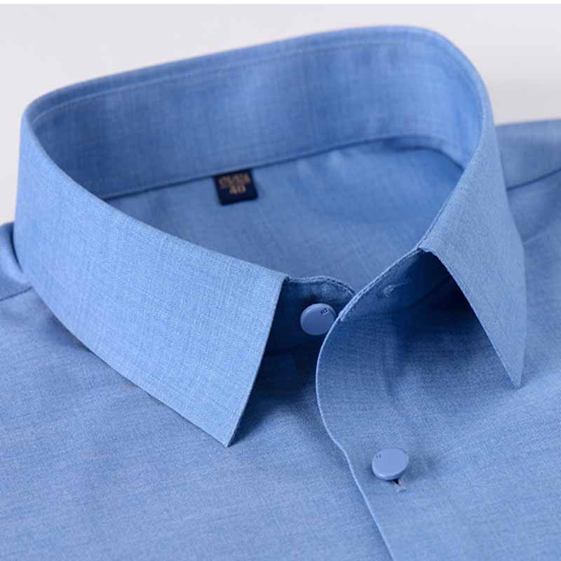 Printed Men's Shirts Business Slim Long-Sleeved Woven Seamless Shirt for and Comfort